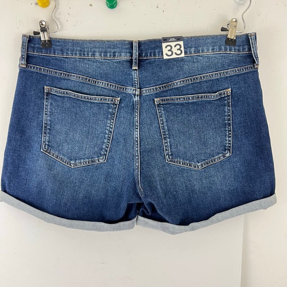Gap Denim Jean Rolled Hem Shorts Size 16/33 Mid Rise 5inch Inseam - Picture 6 of 9